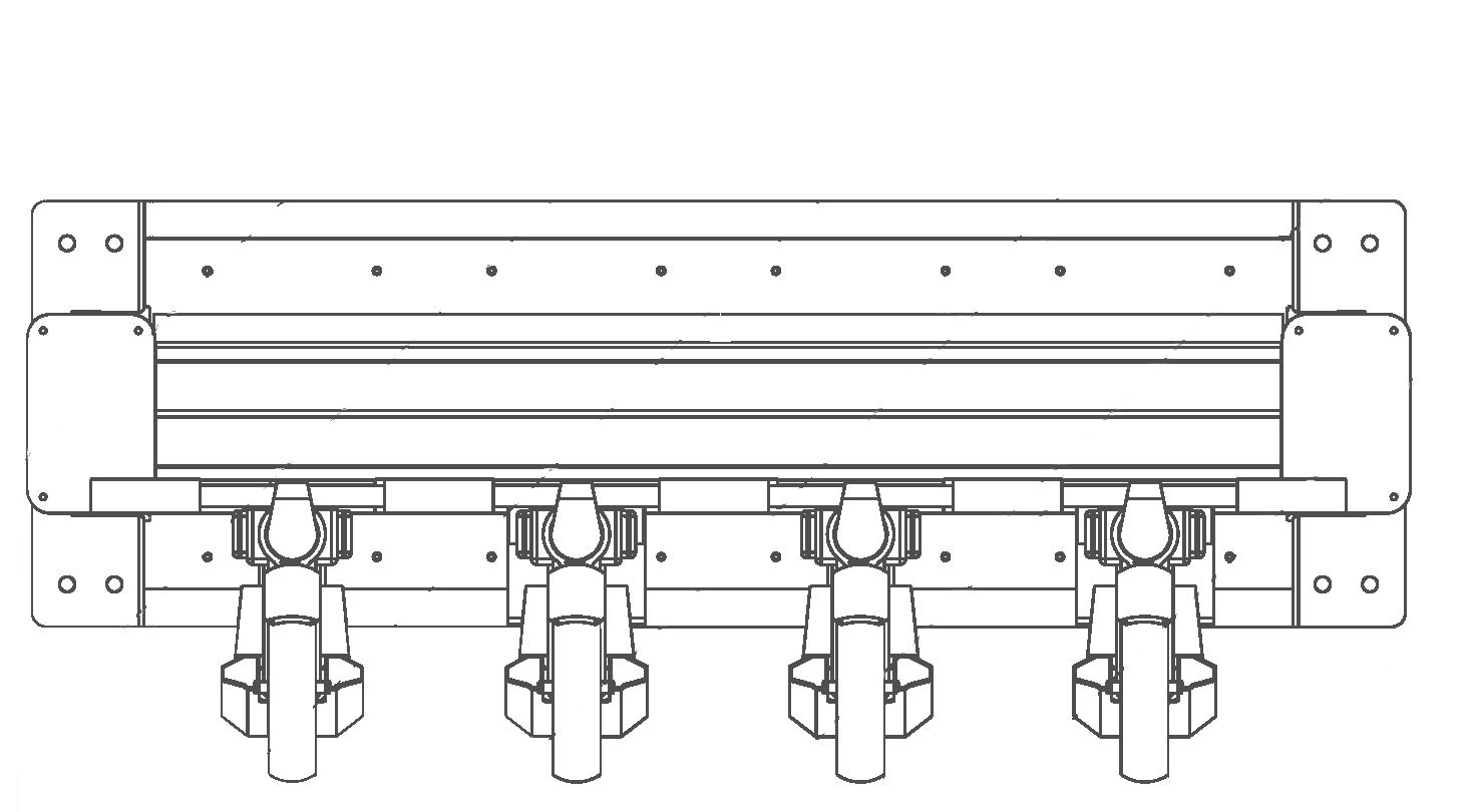Boceto de la estación compartida KNOT, cuatro emplazamientos, para Ninebot ES2