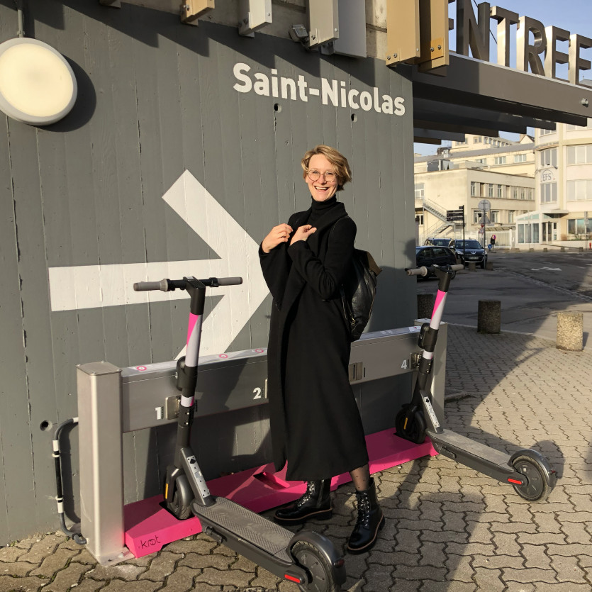 Polina Mykhailova, CO-Founder of KNOT, at the docking station in Strasbourg