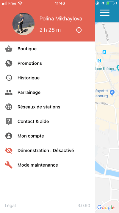 Application Knot sur le menu principal